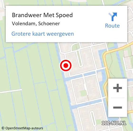 Locatie op kaart van de 112 melding: Brandweer Met Spoed Naar Volendam, Schoener op 19 november 2013 17:42