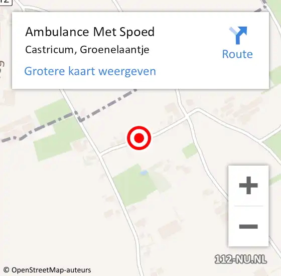 Locatie op kaart van de 112 melding: Ambulance Met Spoed Naar Castricum, Groenelaantje op 6 september 2015 23:02