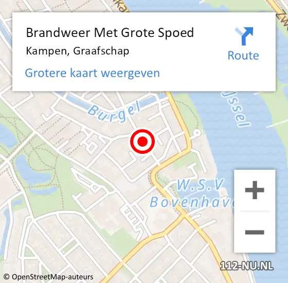 Locatie op kaart van de 112 melding: Brandweer Met Grote Spoed Naar Kampen, Graafschap op 7 september 2015 00:50