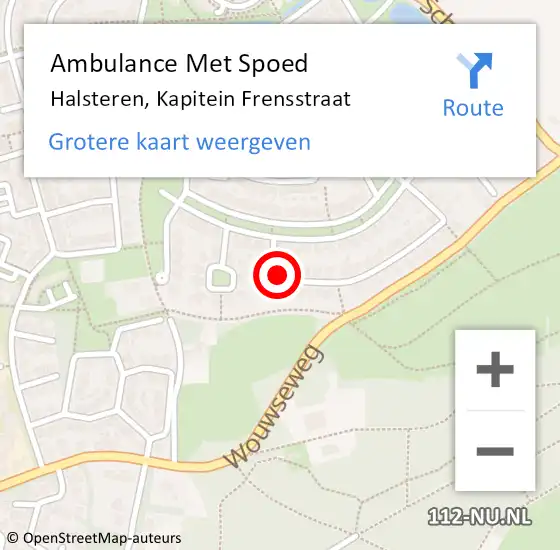 Locatie op kaart van de 112 melding: Ambulance Met Spoed Naar Halsteren, Kapitein Frensstraat op 7 september 2015 01:06