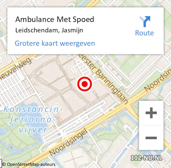 Locatie op kaart van de 112 melding: Ambulance Met Spoed Naar Leidschendam, Jasmijn op 7 september 2015 08:42