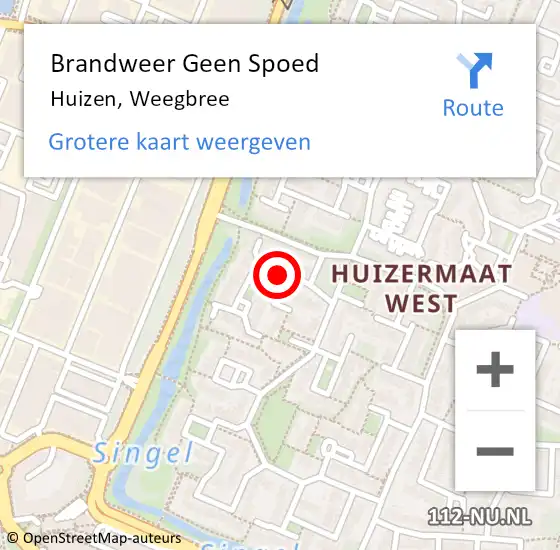 Locatie op kaart van de 112 melding: Brandweer Geen Spoed Naar Huizen, Weegbree op 7 september 2015 10:29