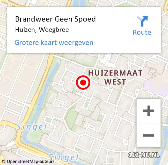 Locatie op kaart van de 112 melding: Brandweer Geen Spoed Naar Huizen, Weegbree op 7 september 2015 10:40