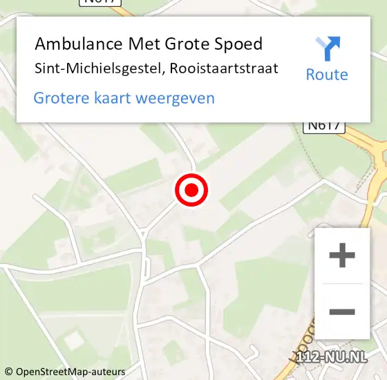 Locatie op kaart van de 112 melding: Ambulance Met Grote Spoed Naar Sint-Michielsgestel, Rooistaartstraat op 7 september 2015 12:35