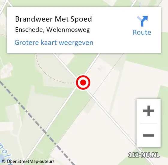 Locatie op kaart van de 112 melding: Brandweer Met Spoed Naar Enschede, Welenmosweg op 7 september 2015 13:42