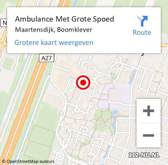 Locatie op kaart van de 112 melding: Ambulance Met Grote Spoed Naar Maartensdijk, Boomklever op 19 november 2013 19:01