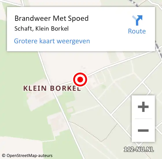 Locatie op kaart van de 112 melding: Brandweer Met Spoed Naar Schaft, Klein Borkel op 7 september 2015 15:41