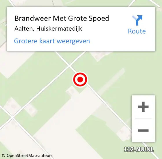 Locatie op kaart van de 112 melding: Brandweer Met Grote Spoed Naar Aalten, Huiskermatedijk op 7 september 2015 17:00