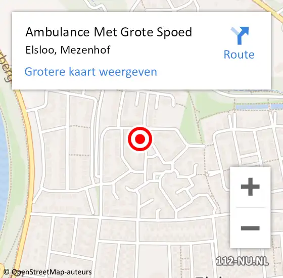 Locatie op kaart van de 112 melding: Ambulance Met Grote Spoed Naar Elsloo, Mezenhof op 19 november 2013 19:21