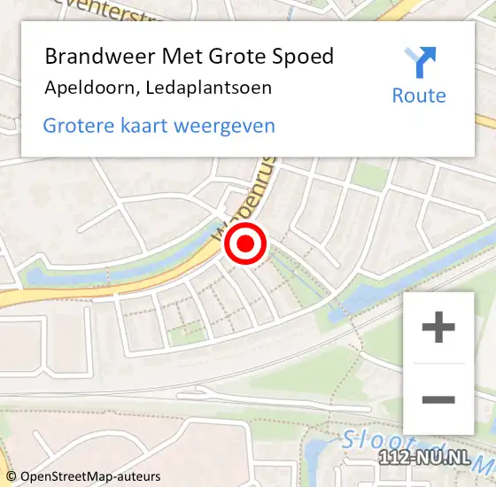 Locatie op kaart van de 112 melding: Brandweer Met Grote Spoed Naar Apeldoorn, Ledaplantsoen op 19 november 2013 19:26