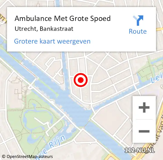 Locatie op kaart van de 112 melding: Ambulance Met Grote Spoed Naar Utrecht, Bankastraat op 19 november 2013 19:41