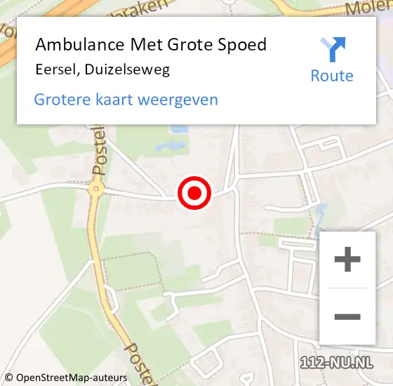 Locatie op kaart van de 112 melding: Ambulance Met Grote Spoed Naar Eersel, Duizelseweg op 7 september 2015 23:10