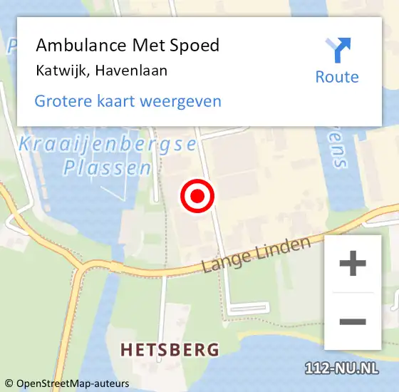 Locatie op kaart van de 112 melding: Ambulance Met Spoed Naar Katwijk, Havenlaan op 7 september 2015 23:20