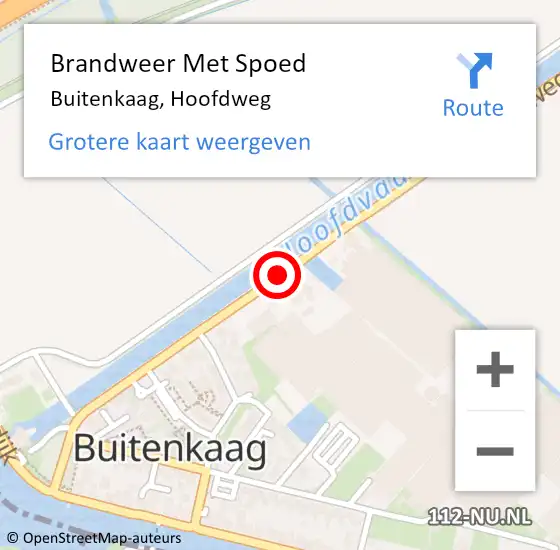 Locatie op kaart van de 112 melding: Brandweer Met Spoed Naar Buitenkaag, Hoofdweg op 8 september 2015 00:06