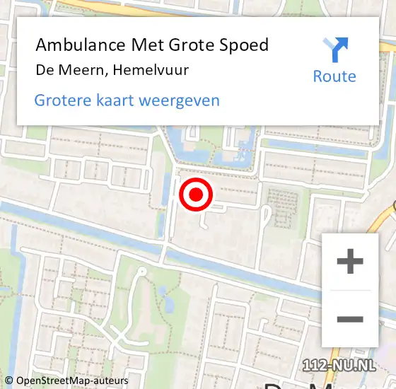 Locatie op kaart van de 112 melding: Ambulance Met Grote Spoed Naar De Meern, Hemelvuur op 19 november 2013 20:00