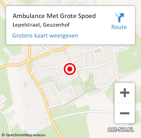 Locatie op kaart van de 112 melding: Ambulance Met Grote Spoed Naar Lepelstraat, Geuzenhof op 8 september 2015 07:23