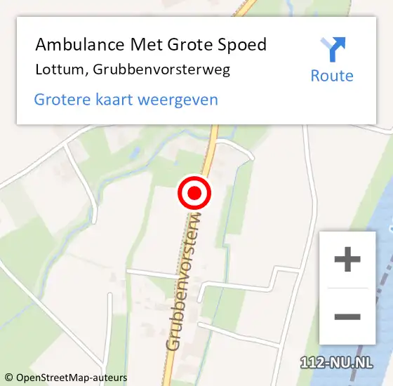 Locatie op kaart van de 112 melding: Ambulance Met Grote Spoed Naar Lottum, Grubbenvorsterweg op 8 september 2015 08:10