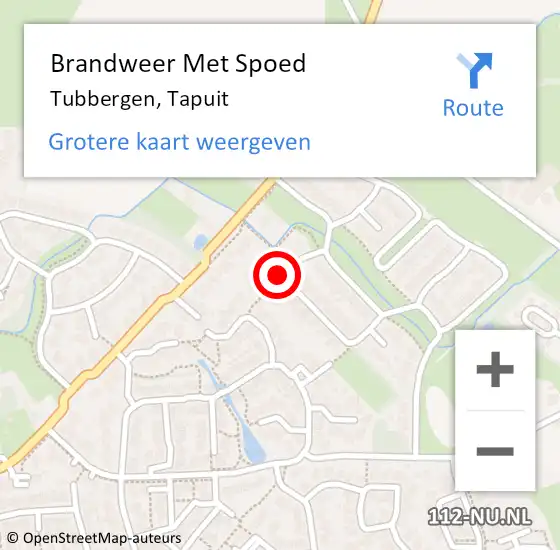 Locatie op kaart van de 112 melding: Brandweer Met Spoed Naar Tubbergen, Tapuit op 8 september 2015 08:51