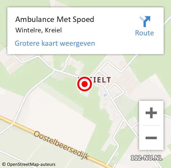 Locatie op kaart van de 112 melding: Ambulance Met Spoed Naar Wintelre, Kreiel op 8 september 2015 08:59