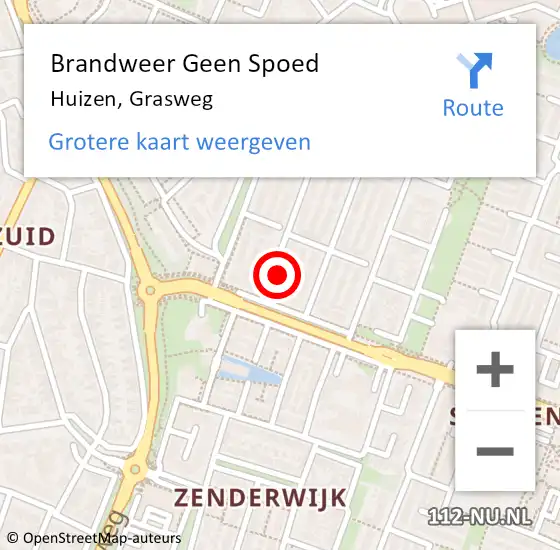 Locatie op kaart van de 112 melding: Brandweer Geen Spoed Naar Huizen, Grasweg op 8 september 2015 09:42