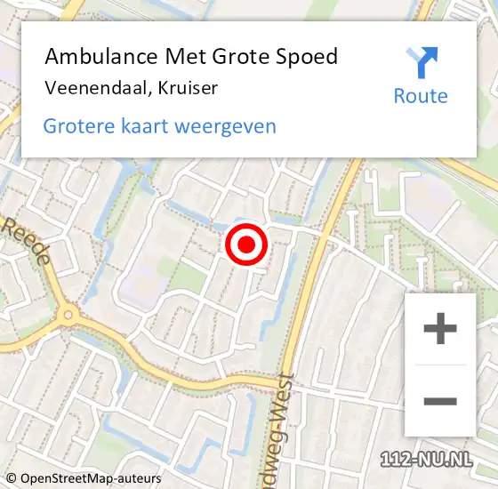 Locatie op kaart van de 112 melding: Ambulance Met Grote Spoed Naar Veenendaal, Kruiser op 8 september 2015 10:01