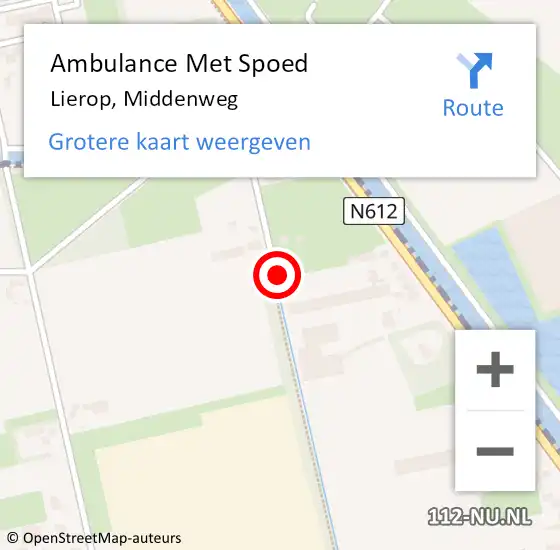 Locatie op kaart van de 112 melding: Ambulance Met Spoed Naar Lierop, Middenweg op 8 september 2015 11:48