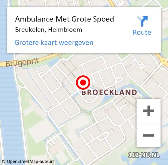 Locatie op kaart van de 112 melding: Ambulance Met Grote Spoed Naar Breukelen, Helmbloem op 19 november 2013 21:01