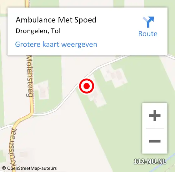 Locatie op kaart van de 112 melding: Ambulance Met Spoed Naar Drongelen, Tol op 8 september 2015 12:08