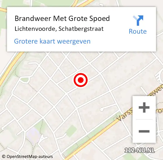 Locatie op kaart van de 112 melding: Brandweer Met Grote Spoed Naar Lichtenvoorde, Schatbergstraat op 8 september 2015 12:52