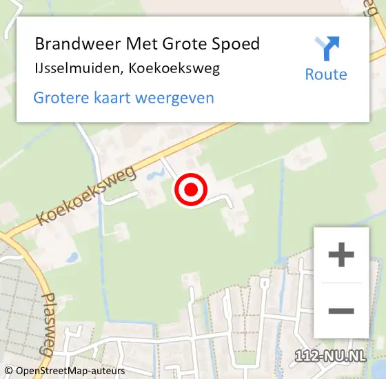 Locatie op kaart van de 112 melding: Brandweer Met Grote Spoed Naar IJsselmuiden, Koekoeksweg op 8 september 2015 16:07