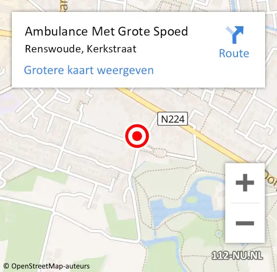 Locatie op kaart van de 112 melding: Ambulance Met Grote Spoed Naar Renswoude, Kerkstraat op 19 november 2013 21:44