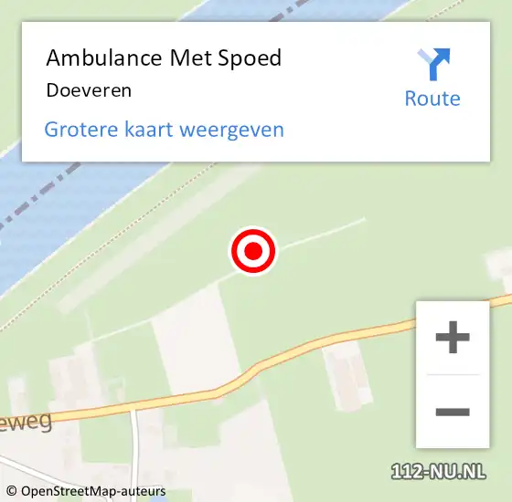 Locatie op kaart van de 112 melding: Ambulance Met Spoed Naar Doeveren op 8 september 2015 16:40