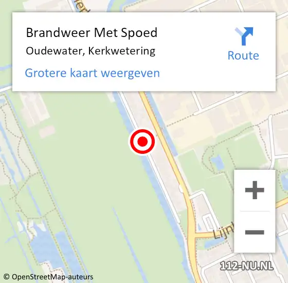 Locatie op kaart van de 112 melding: Brandweer Met Spoed Naar Oudewater, Kerkwetering op 8 september 2015 17:36