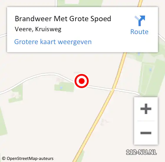 Locatie op kaart van de 112 melding: Brandweer Met Grote Spoed Naar Veere, Kruisweg op 8 september 2015 21:45