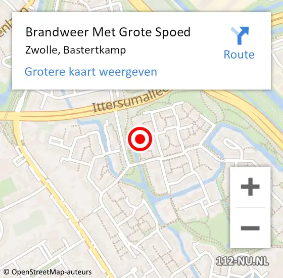 Locatie op kaart van de 112 melding: Brandweer Met Grote Spoed Naar Zwolle, Bastertkamp op 8 september 2015 22:19