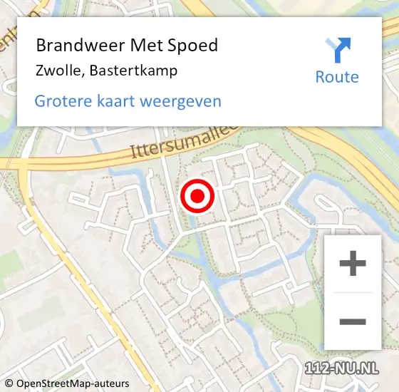 Locatie op kaart van de 112 melding: Brandweer Met Spoed Naar Zwolle, Bastertkamp op 8 september 2015 23:12