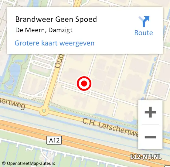 Locatie op kaart van de 112 melding: Brandweer Geen Spoed Naar De Meern, Damzigt op 9 september 2015 08:01