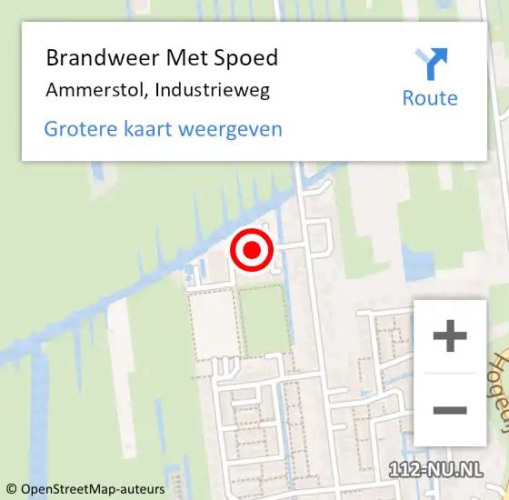Locatie op kaart van de 112 melding: Brandweer Met Spoed Naar Ammerstol, Industrieweg op 9 september 2015 08:46