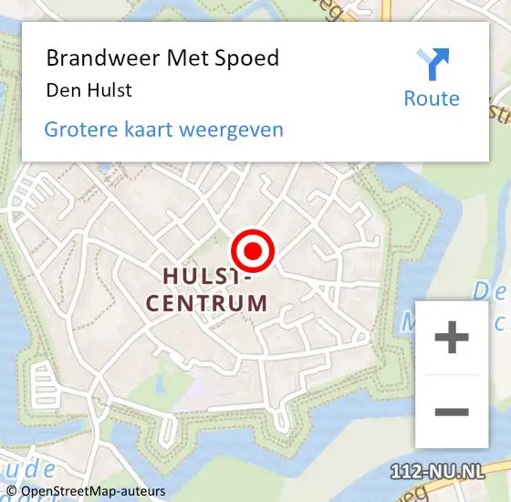 Locatie op kaart van de 112 melding: Brandweer Met Spoed Naar Den Hulst op 9 september 2015 08:59