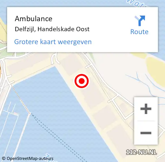 Locatie op kaart van de 112 melding: Ambulance Delfzijl, Handelskade Oost op 9 september 2015 09:13