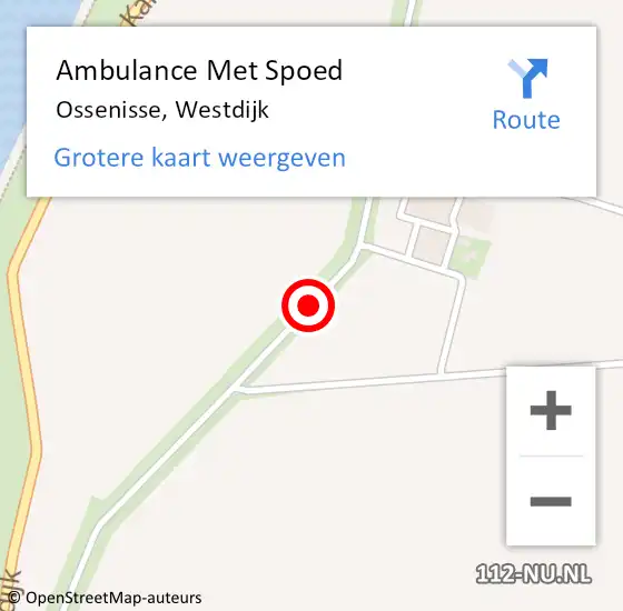 Locatie op kaart van de 112 melding: Ambulance Met Spoed Naar Ossenisse, Westdijk op 9 september 2015 15:31