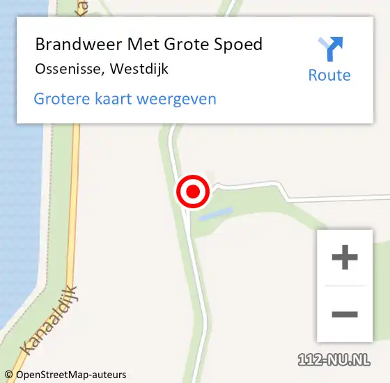 Locatie op kaart van de 112 melding: Brandweer Met Grote Spoed Naar Ossenisse, Westdijk op 9 september 2015 15:35