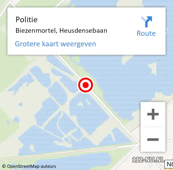 Locatie op kaart van de 112 melding: Politie Biezenmortel, Heusdensebaan op 9 september 2015 16:00