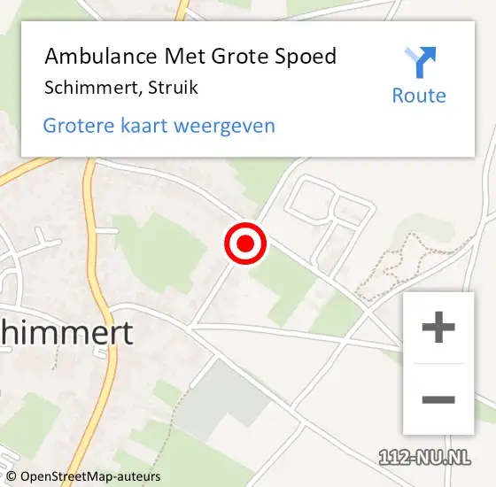 Locatie op kaart van de 112 melding: Ambulance Met Grote Spoed Naar Schimmert, Struik op 20 november 2013 02:27