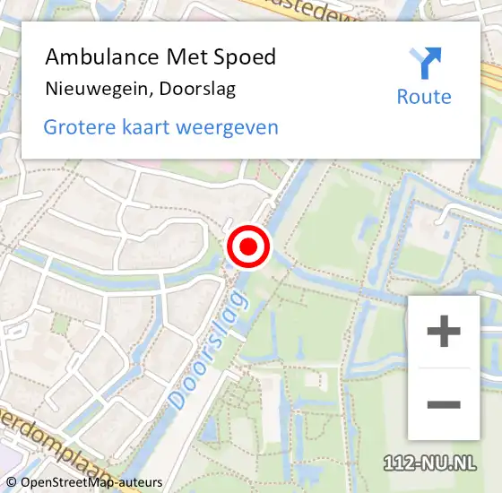 Locatie op kaart van de 112 melding: Ambulance Met Spoed Naar Nieuwegein, Doorslag op 9 september 2015 17:10