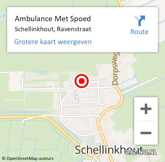 Locatie op kaart van de 112 melding: Ambulance Met Spoed Naar Schellinkhout, Ravenstraat op 9 september 2015 17:12