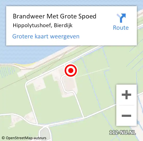 Locatie op kaart van de 112 melding: Brandweer Met Grote Spoed Naar Hippolytushoef, Bierdijk op 9 september 2015 17:29