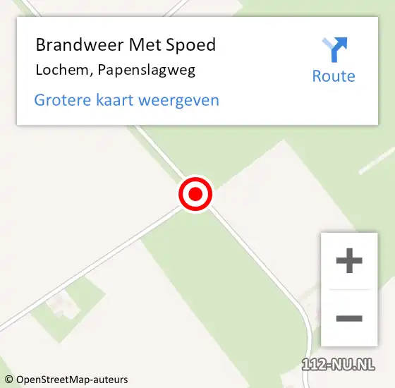 Locatie op kaart van de 112 melding: Brandweer Met Spoed Naar Lochem, Papenslagweg op 9 september 2015 18:32