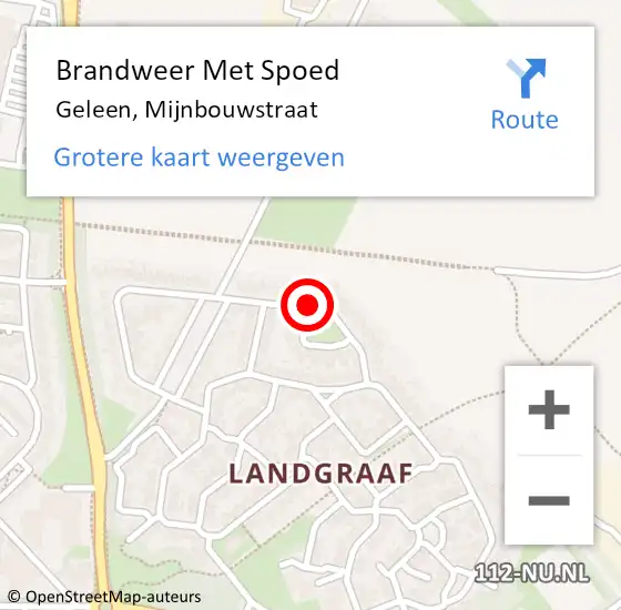 Locatie op kaart van de 112 melding: Brandweer Met Spoed Naar Geleen, Mijnbouwstraat op 9 september 2015 18:57