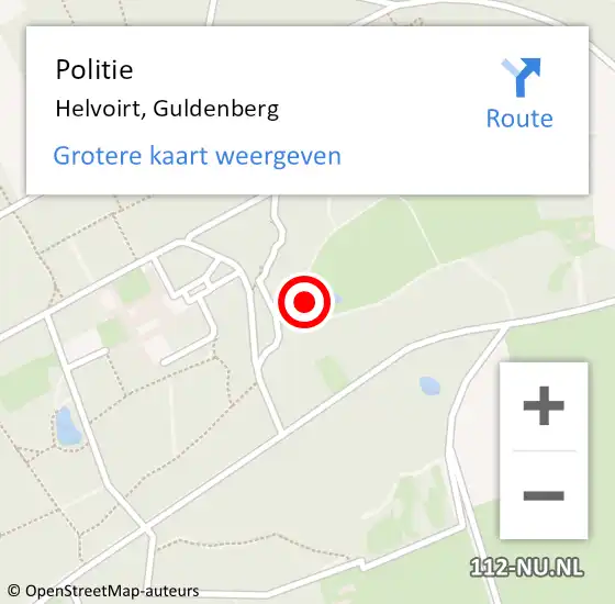 Locatie op kaart van de 112 melding: Politie Helvoirt, Guldenberg op 9 september 2015 20:39